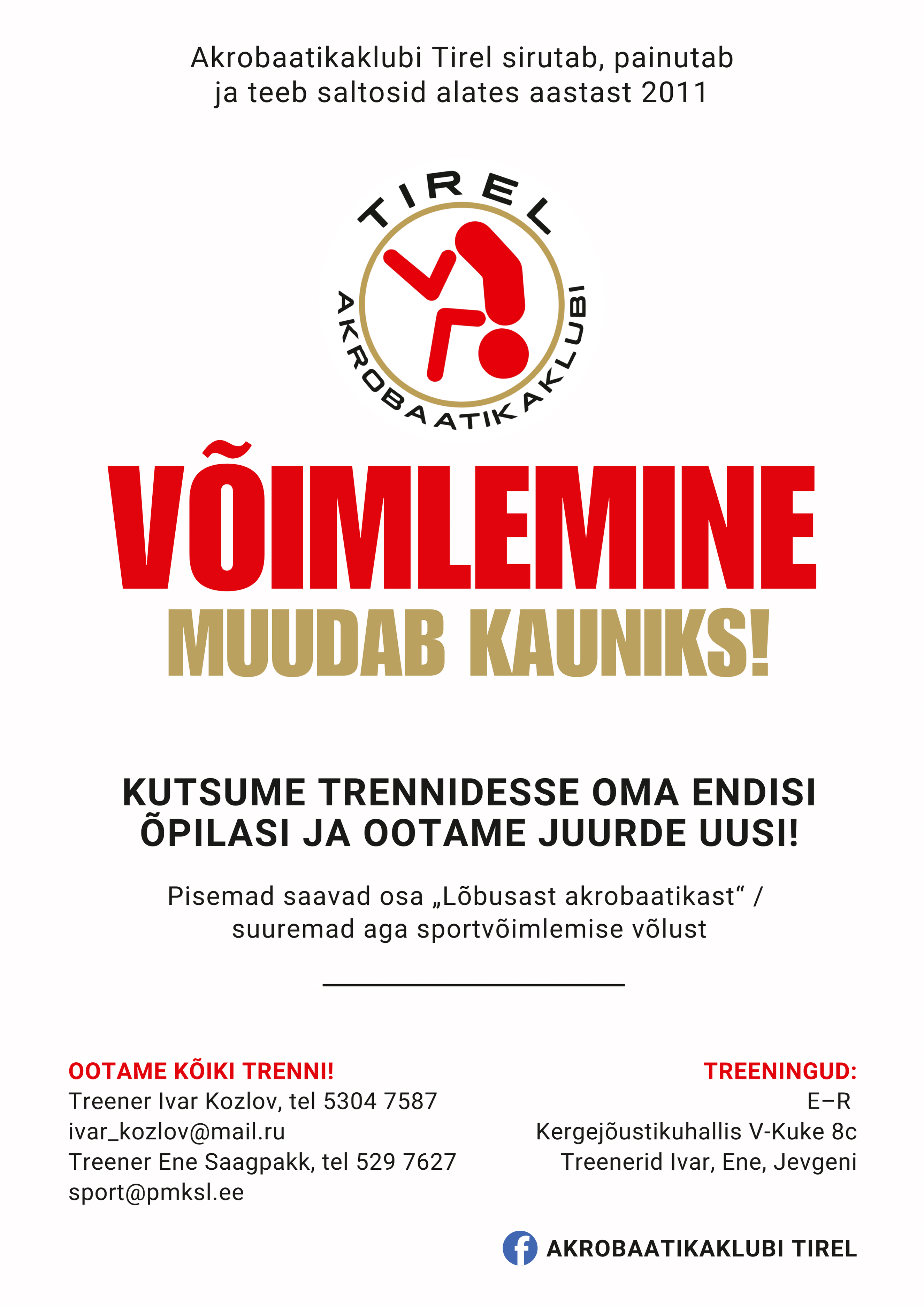 Akrobaatikaklubi Tirel huvitegevuste messil Huvikas 2025 Kaubamajakas